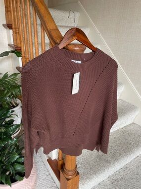 525 America Shaved Chocolate Brown Crewneck Sweater NWT